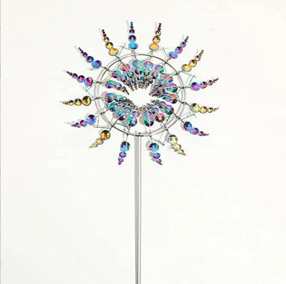 Creative Courtyard Garden Lawn Decoration Unique Wind Collector Magical Kinetic Energy Metal Windmill Rotator