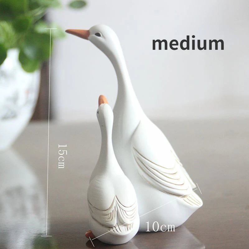 DIY Handmade Idyllic Simulation Resin Duck Animal Home Garden Courtyard Decoration Balcony Patio Decoration Garden Decor Statues