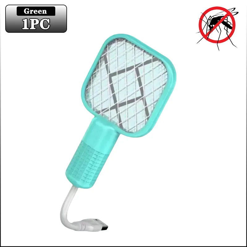 Electric Mosquito Swatter UV Light Bug Zapper Rechargeable Fly Killer Insect Racket Portable Outdoor Pest Control for Camping