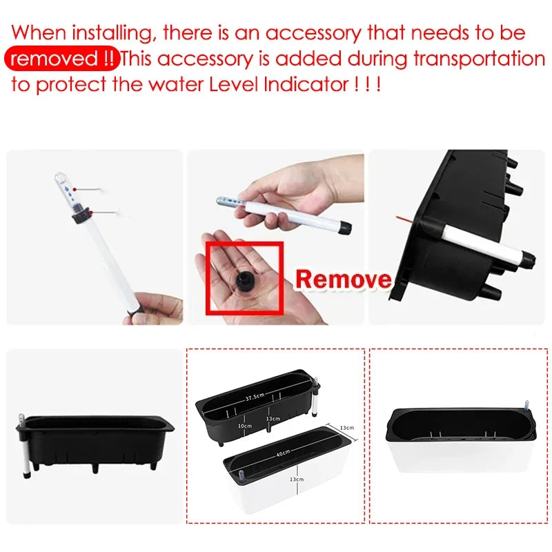 Rectangular Self Watering Flowerpot with Water Level Indicator Bonsai Planting Pot Flower Planter Pot for Garden Balcony Office