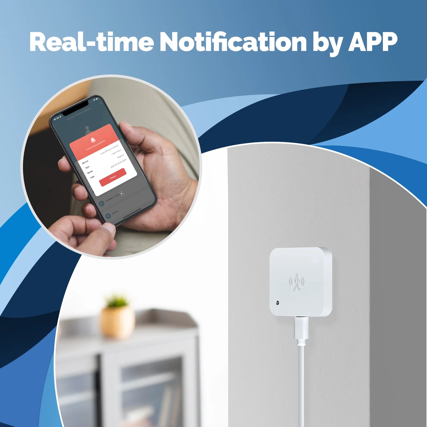 MOES Tuya ZigBee and WiFi Smart Human Presence Sensor Motion Detection Light Luminance Sensor Wired Design App Notification