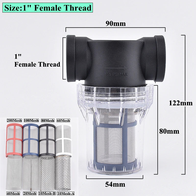 1/2" 3/4" 1" Garden Watering Hose Filter Agricultural Irrigation Strainer Aquarium Fish Tank Water Pump Pipe Impurity Filtration