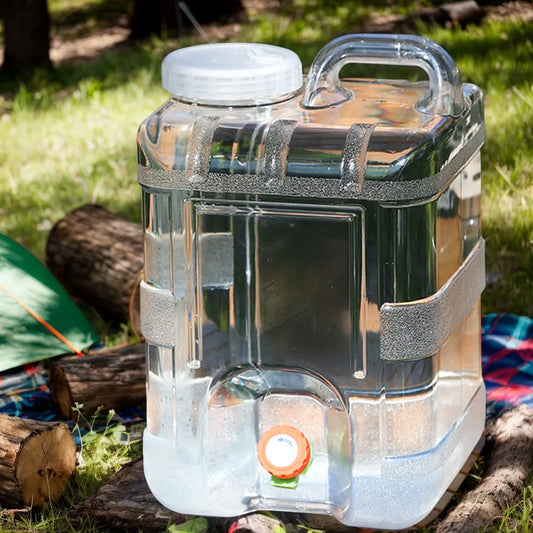 15L Clear Water Jug with Spigot Emergency Water Storage Portable Water Tank for Camping Outdoor Hiking