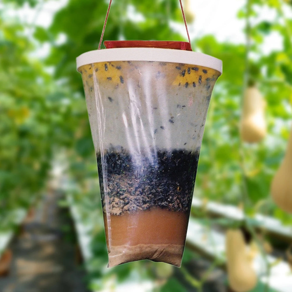 10-1PCS Fly Trap Hanging Fly Catcher Non-toxic Fly Lure Bag Pest Trap With Bait Insect Bug Killer Garden Hanging Flycatcher