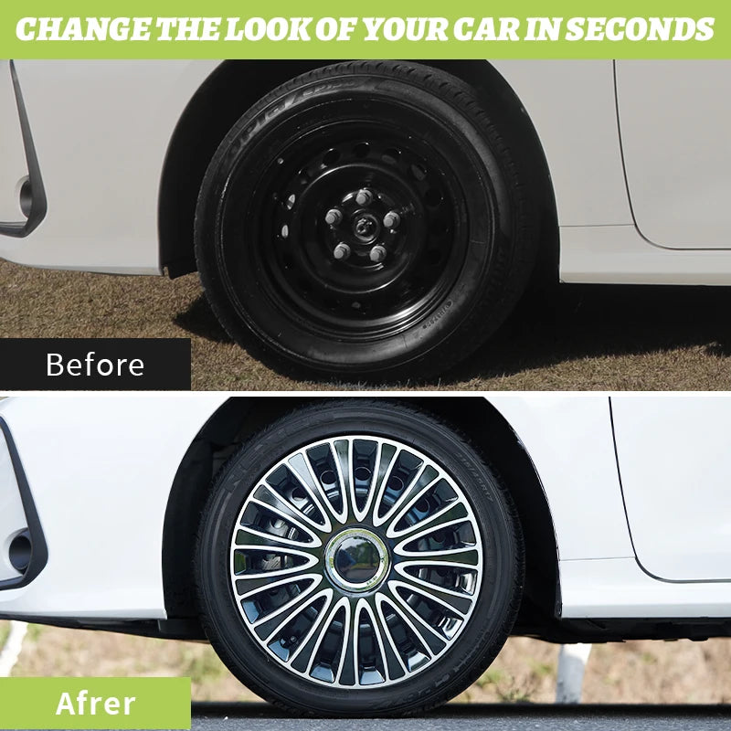 15inch Dagger Style Hub Cap Cover for Iron Rim Wheel Cover Set of 4 Steel Wheel Cover Replacement Hubcap for R15 Tire