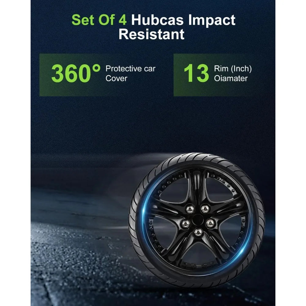 Hubcap Auto Tire Replacement Exterior Cap OEM Steel Wheel Hubcaps Wheel Cover Rim 13 Inch Hub Caps Universal Set of 4 PP