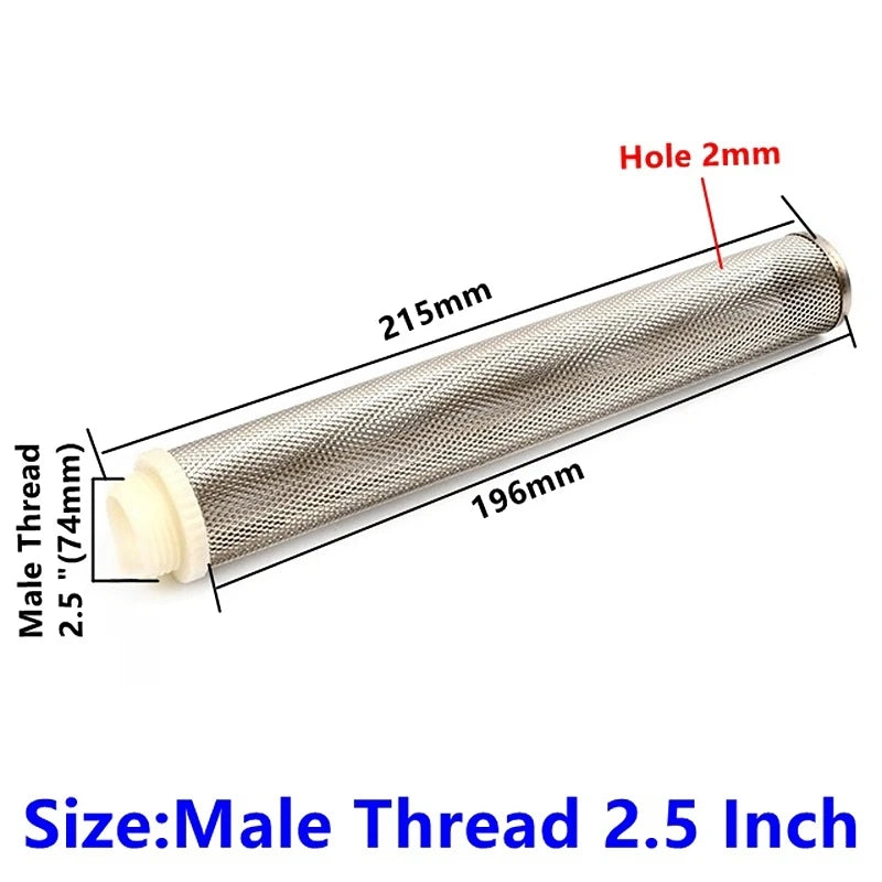1/2"~2.5" 304 Stainless Steel Extended Filter Garden Irrigation Water Pump Hose Filter Aquarium Water Cleaning Mesh Metal Filter