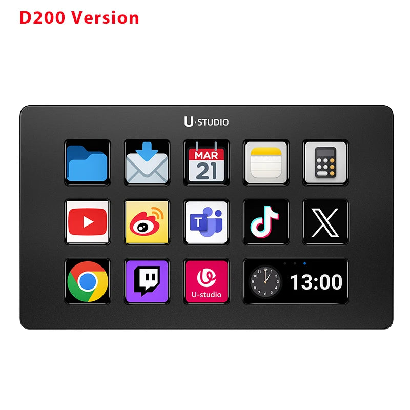 Ulanzi D200 D200H Stream Deck Keyboard with 13 Macro Keys Stream Controler for Youtube Office Game Live Support TF/SD/USB 3.0
