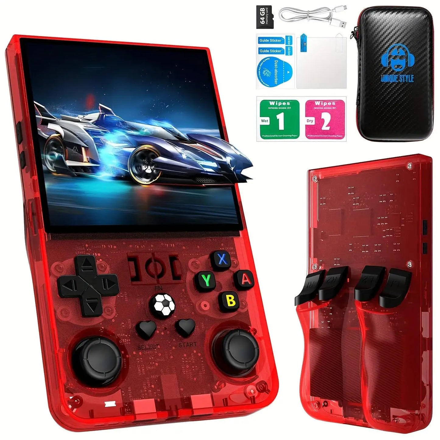 WUDS R36MAX Retro Handheld Game Console with 64G Built-in 18000+ Classic Games, Portable Hand Held Open Source Linux System