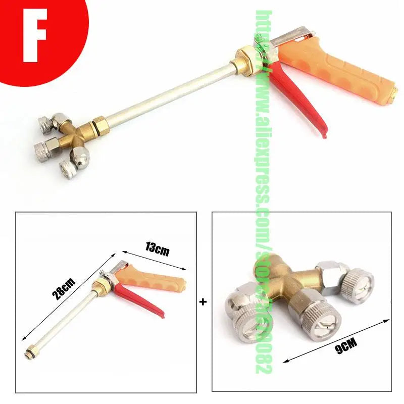 Fan Shaped High-pressure Spray Gun Large Area Combined Orchard Greenhouse Atomization Hand Pressure Sprinklers 1/4'' Adapter