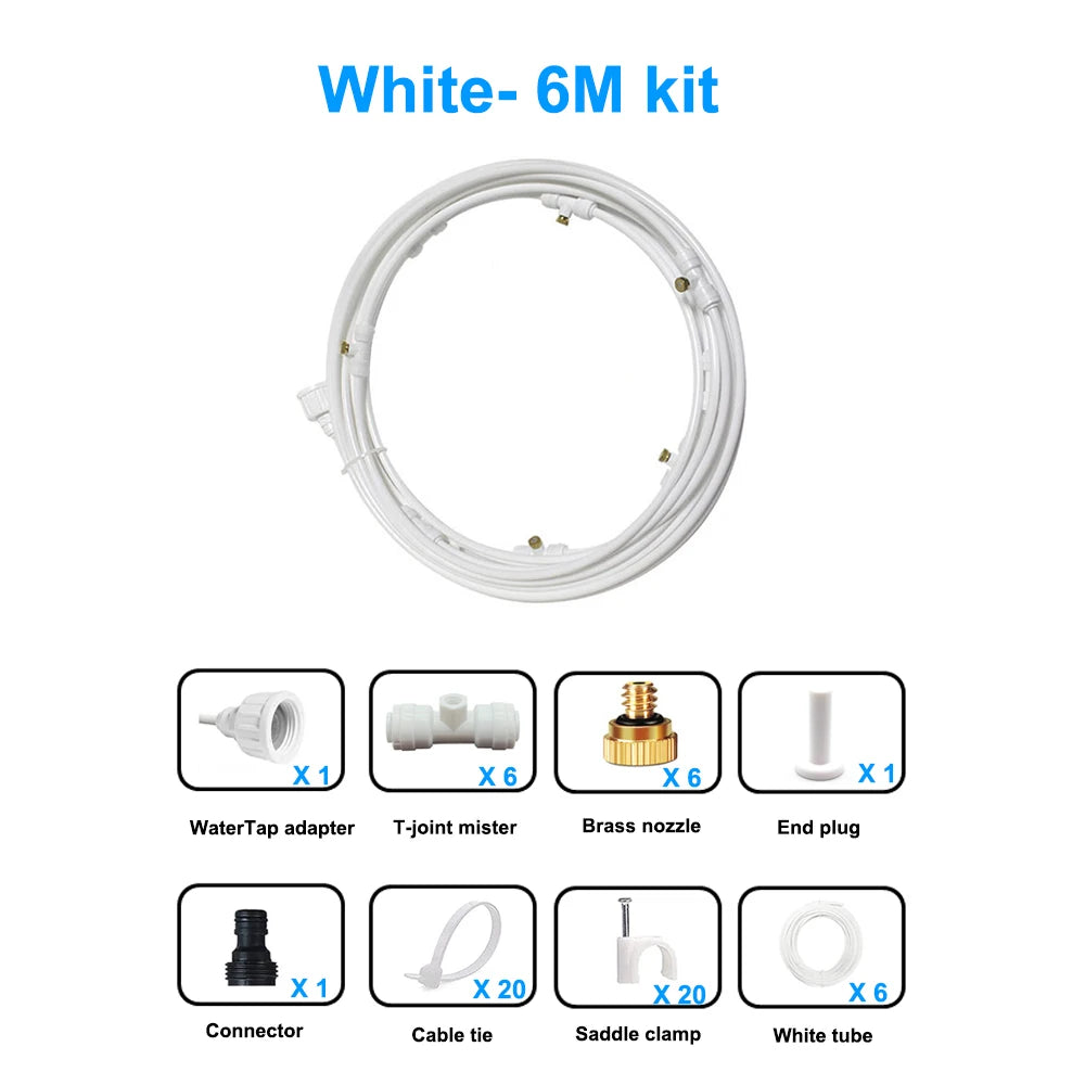 6/9/12/15/18m Outdoor Cooling Patio Misting System Fan Cooler Water Mist Gardenhouse Spray Hot fog misting system