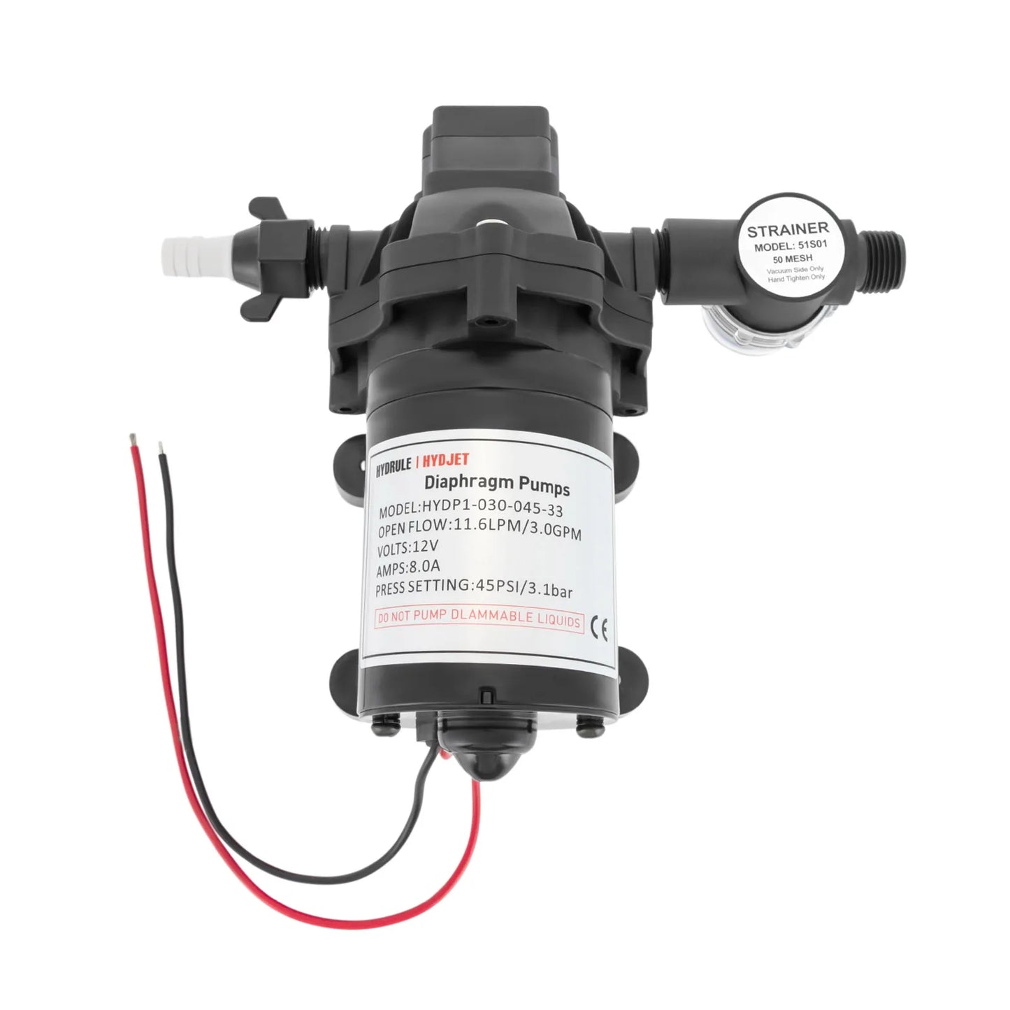 12V/24V Diaphragm Pump Self-priming Water Pump Industrial Water Booster Pressure Pump 45PSI 3.0GPM