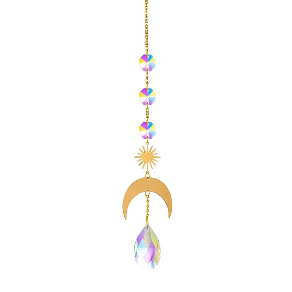 1PCS AB Suncatcher Hanging Sun Catcher with Chain Pendant Ornament Crystal Balls for Window Home Garden Christmas Party Decor