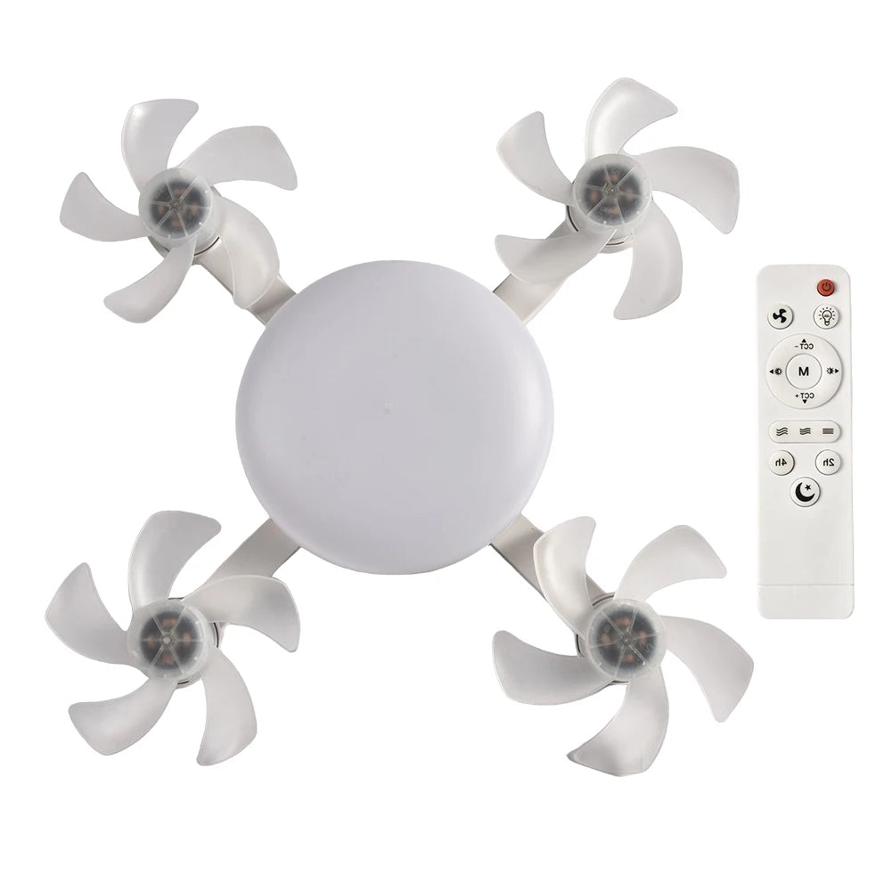Universal Dimming Drone Fan with LED Light Remote Control Silent Ceiling Drone Fan 3 Gears for Dining Room Bedroom Living Room