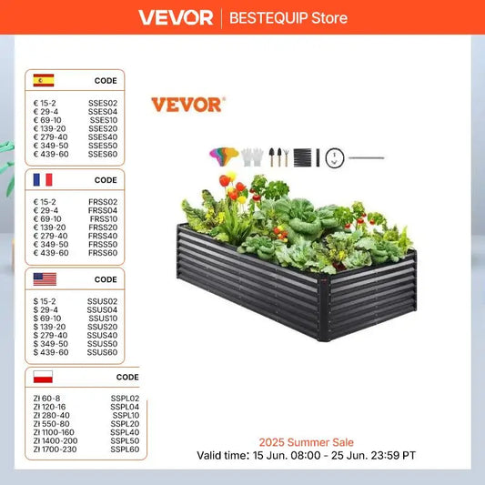 SucceBuy Raised Garden Bed Kit Large Metal Raised Planter Box Beds Outdoor for Vegetables Flowers and Herbs with Open Bottom