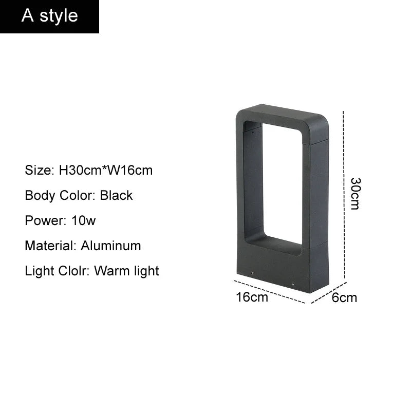 Outdoor Waterproof Lighting 10W LED Garden Light IP65 Modern Aluminum Lawn Lamp Courtyard Villa Landscape Lawn Bollard Lights