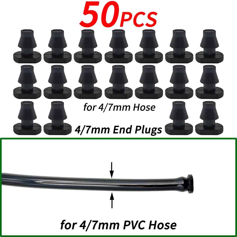 4/7mm Hose Dripper Water Tee Connector Plastic Barbed 1/4" Pipe Tubing Watering Coupling Joint Garden Micro Drip Irrigation Tool