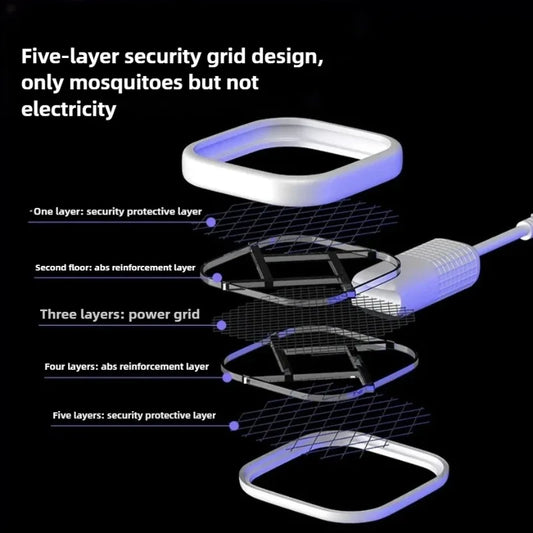 USB Mosquito Swatter Trap Electric Shock Mini Fly Bug Zapper UV Light Portable Insect Racket for Bedroom Pest Control