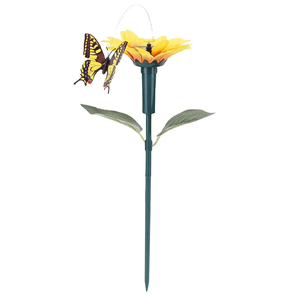 1-3PCS Solar Powered Flying Wobble Butterfly Ornament Durable Garden Dancing Fluttering Butterfly Humming Bird Stake Lawn Decor
