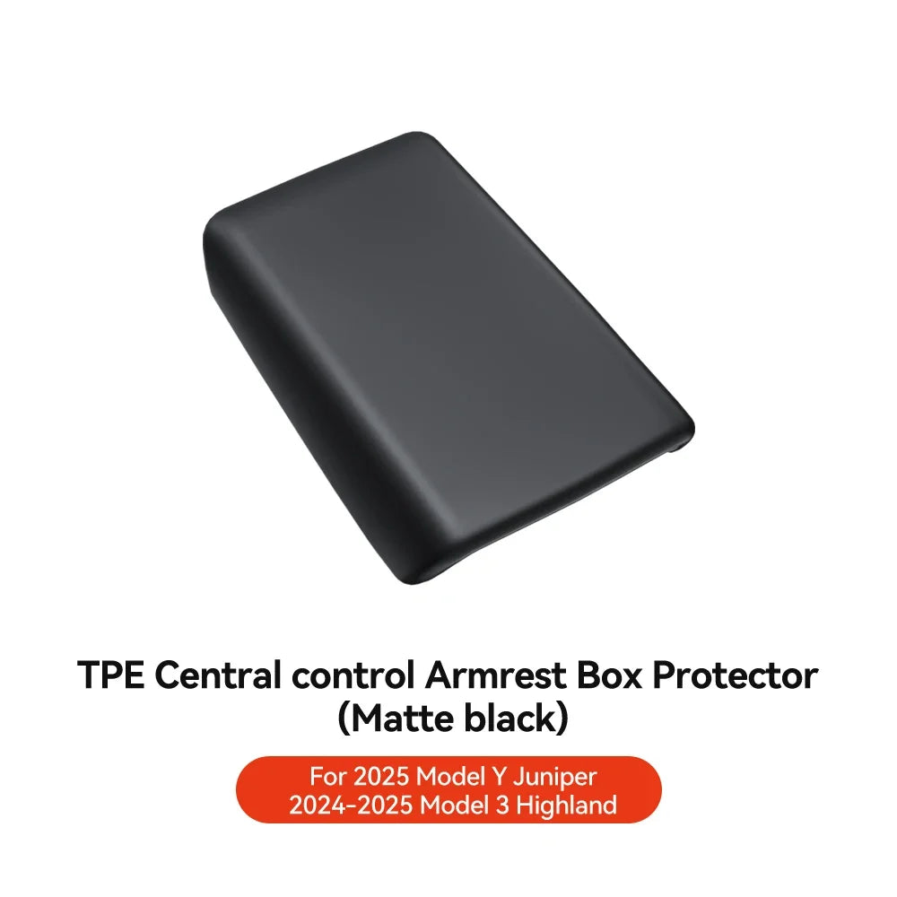YZ Tesla Model 3 Y Highland Juniper Car Center Console Armrest Pad TPE Soft Case Lid Auto Central Armrest Box Cover Accessories