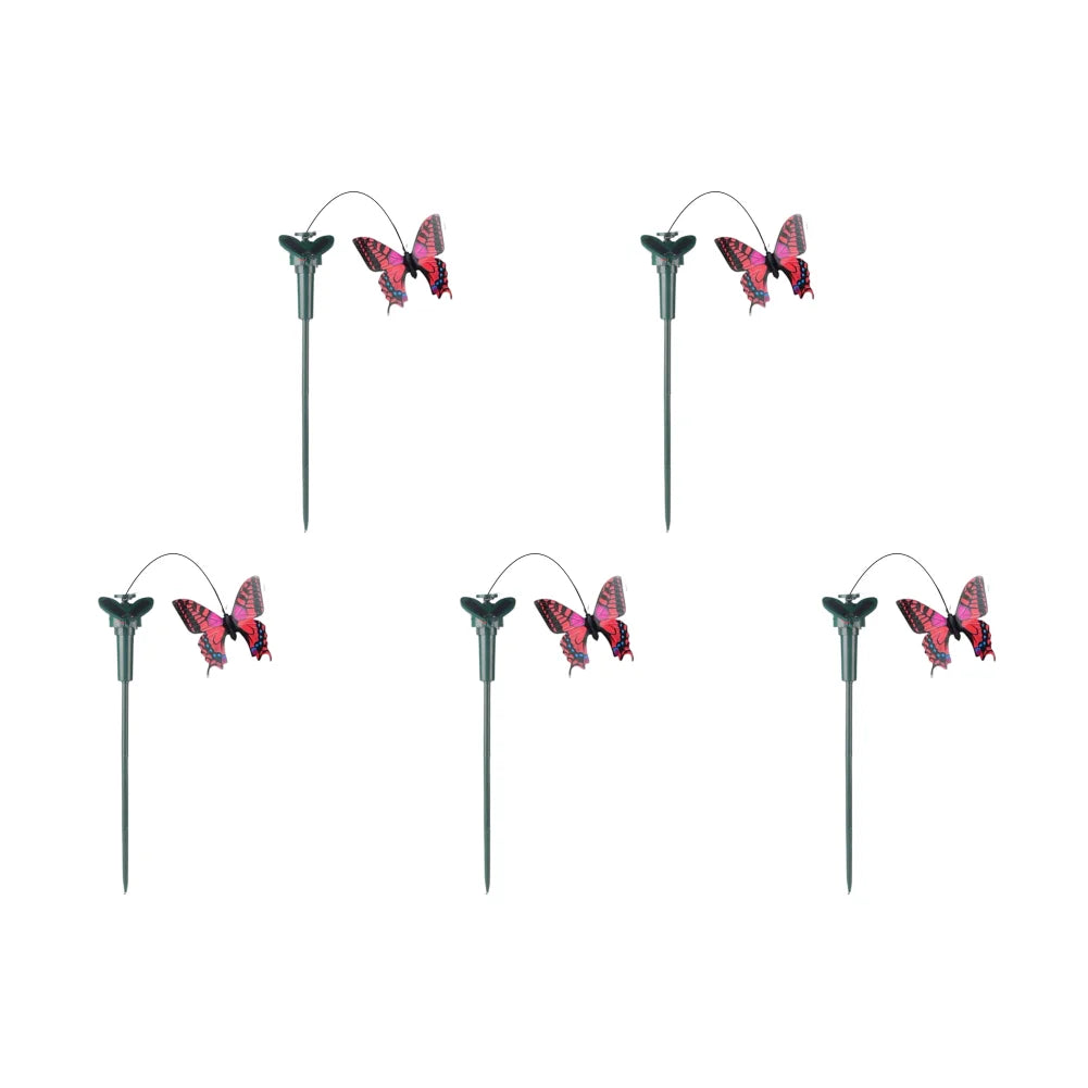 5-1PC Solar Powered Flying Wobble Butterfly Bird Garden Animal Fluttering Butterfly Dancing Ornaments Outdoor Decor Lawn Decor
