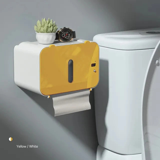Automatic Induction Toilet Paper Holder with Shelf - Wall-Mounted Dispenser | AlluCanFind