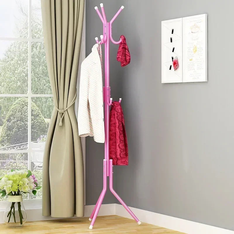 Household Wrought Iron Multifunctional Coat rRack Color Fashion Hanger Creative Clothes Rack Floor Bedroom Home Simple