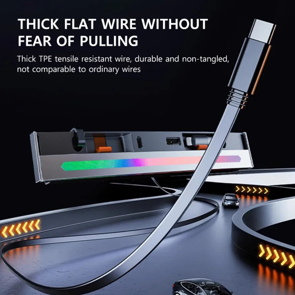 Central Console 84W Color Retractable Dock for Tesla Model 3 2021-2023 Y 2021-2024 USB Hub Fast Charger with Mood Light