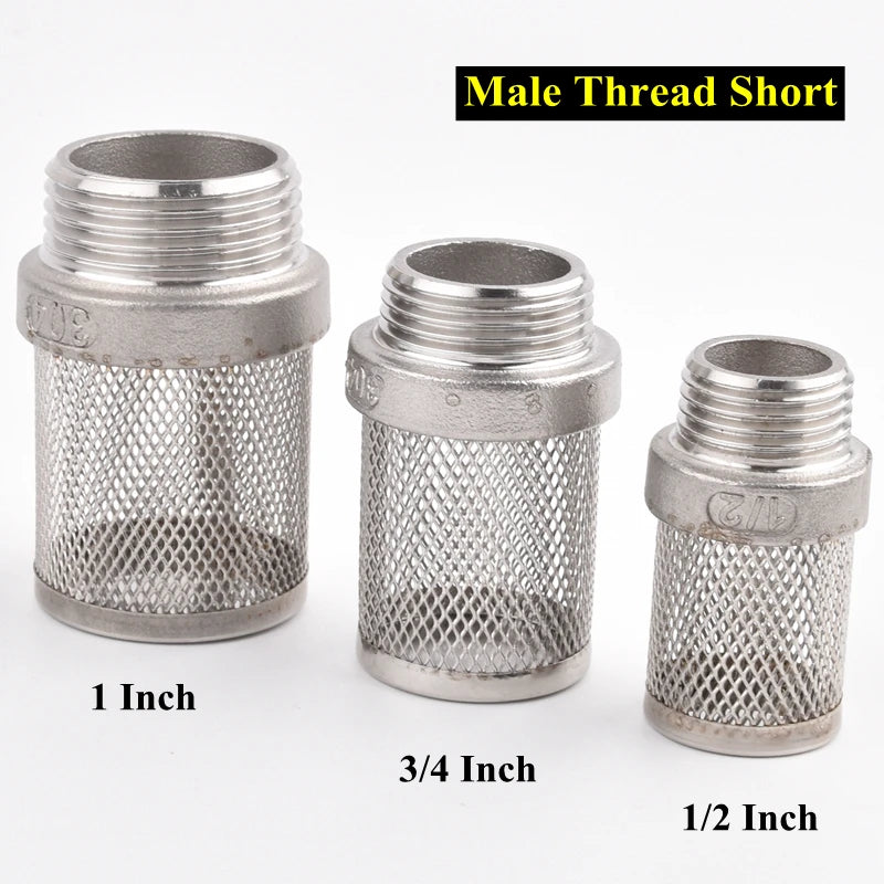 304 Stainless Steel Male Thread Mesh Cover Aquarium Fish Tank Water Pump Inlet Filter Screen Garden Irrigation Pump Hose Filters