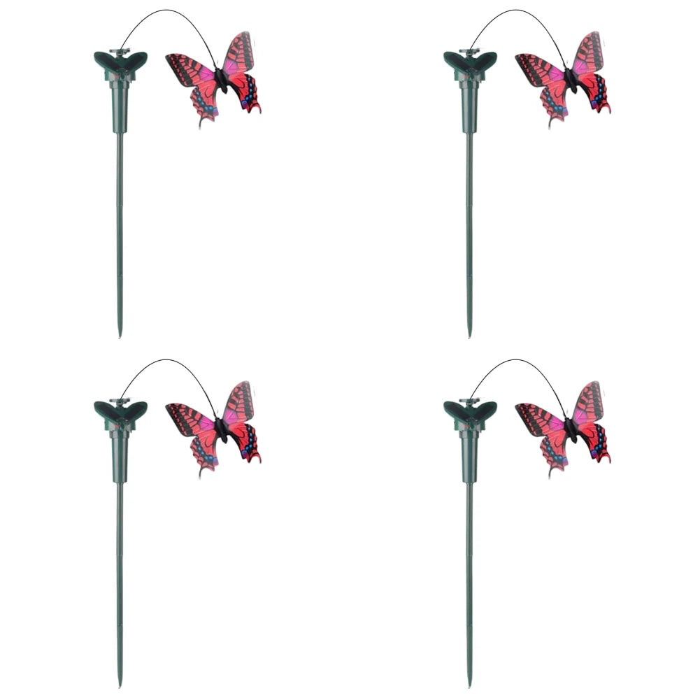 5-1PC Solar Powered Flying Wobble Butterfly Bird Garden Animal Fluttering Butterfly Dancing Ornaments Outdoor Decor Lawn Decor