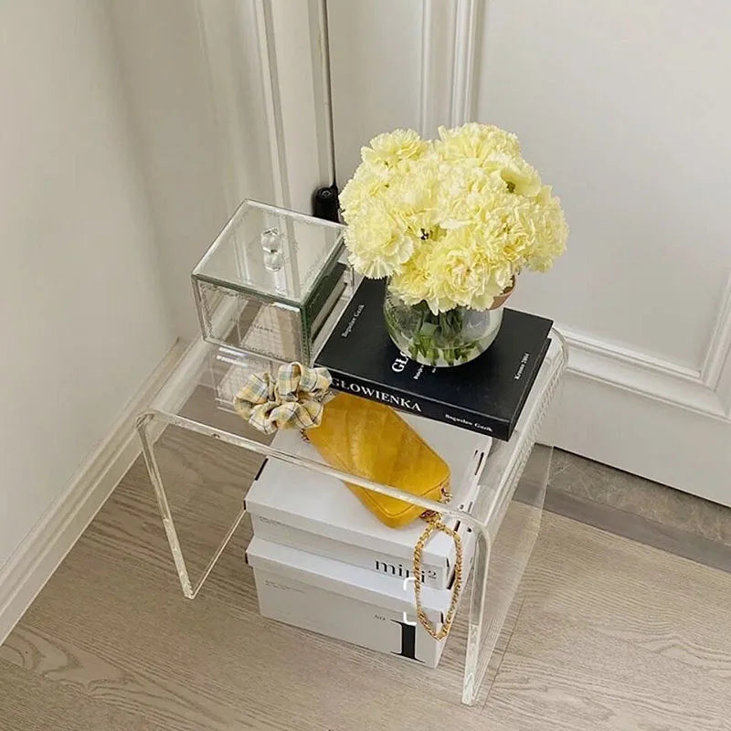 Minimalist Modern Transparent Plastic Stool Bedroom Decorative U-shaped Storage Rack Multifunctional Furniture Stools