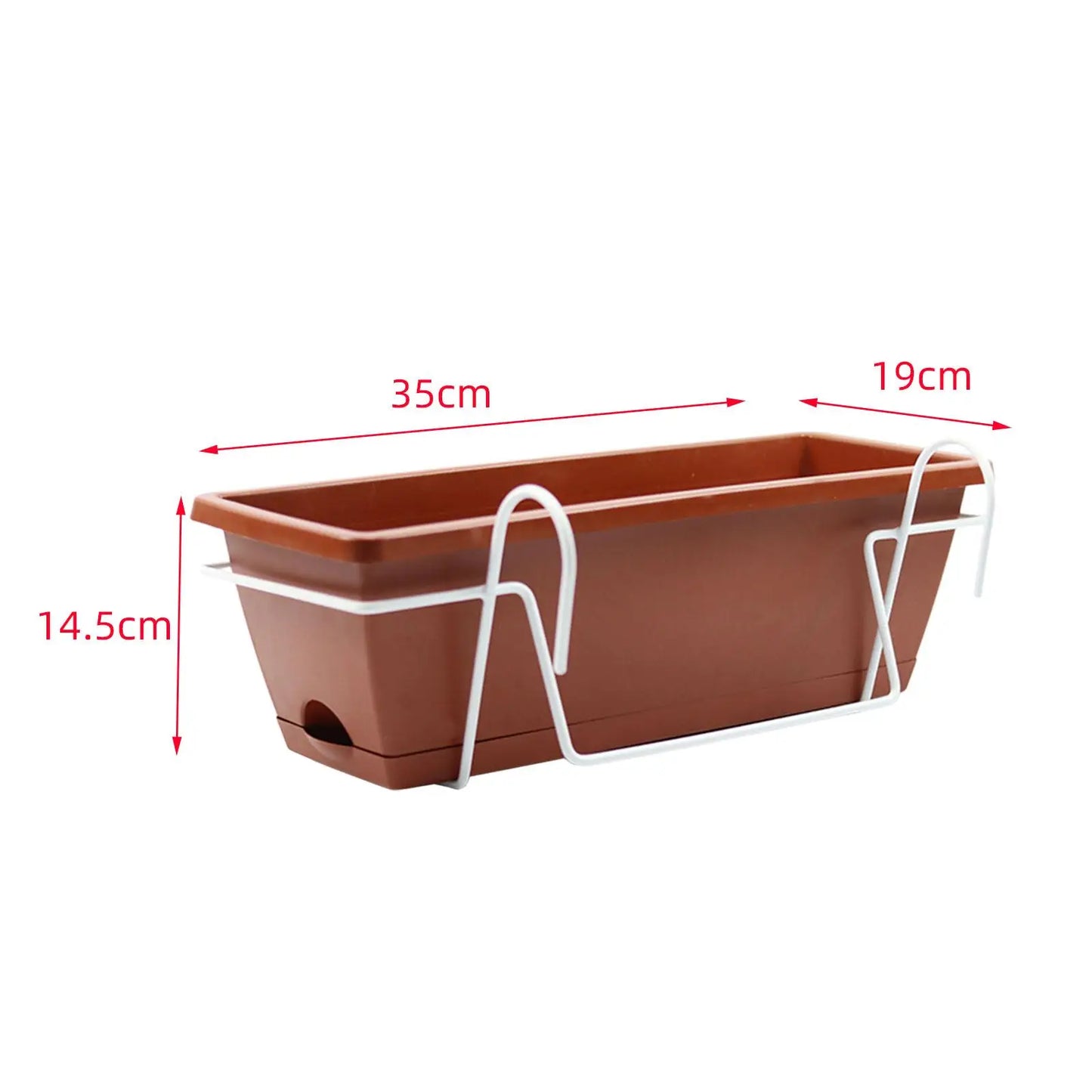 Hanging Flower Pot Garden Plant Holder Box Plant Pot Railing Balcony Planter for Yard Flowerpot Deck Porch Hanger Entrance Decor