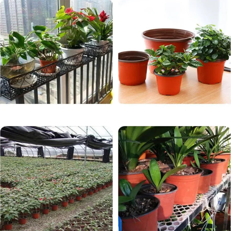 20pcs/50Pcs Thin section Plastic Grow Box Fall Resistant Tray For Home Garden Plant Pot Nursery Transplant Flower ling Pots D4