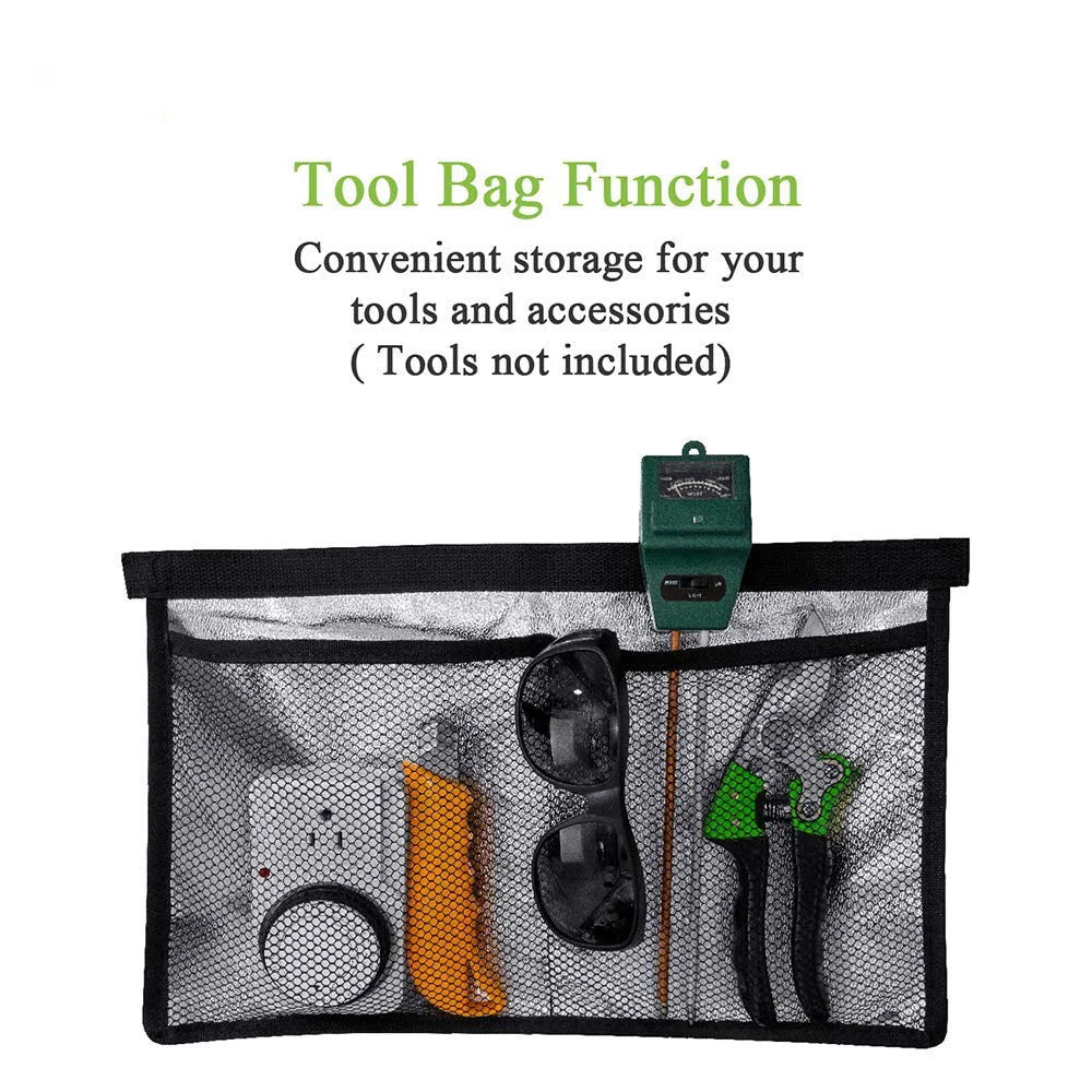 TG-60x60x160 cm plant growth tent, made of Oxford cloth, with an observation window, a tool kit and white iron pipes.