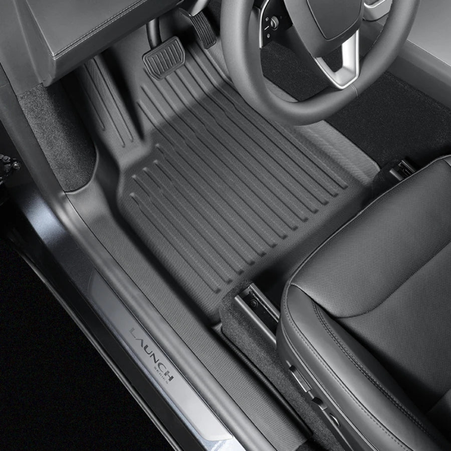 Fully Protection Floor Liners For 2025 Tesla Model Y Juniper Floor Mats with Door Sill Protector Front Rear Cargo Liner Juniper