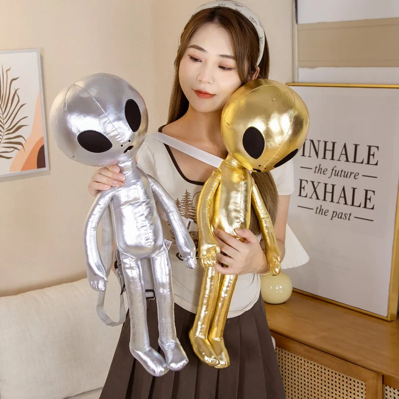 60cm Alien Plush Backpack for Kids, Soft Stuffed ET Toy Bag, Cute PU Doll, Creative Gift for Children | AlluCanFind