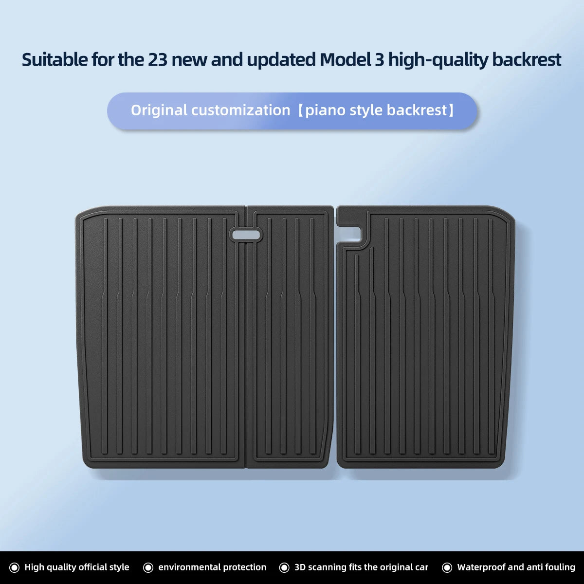 For Tesla Model 3 Highland Floor Mats 2024 Car Accessories TPE Waterproof Foot Pad Front Rear Trunk Mat Rear Seat Backrest Pad