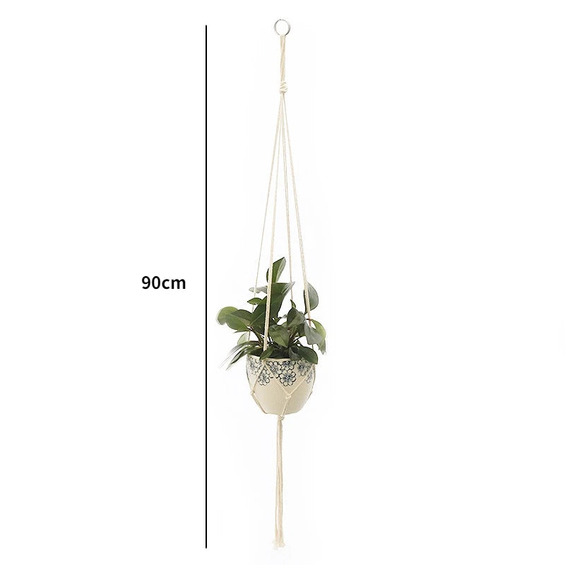 Handmade Macrame Plant Hanger Basket Flower Pot Balcony Hanging Decoration Knotted Lifting Rope Bohemian Style Home Garden Decor