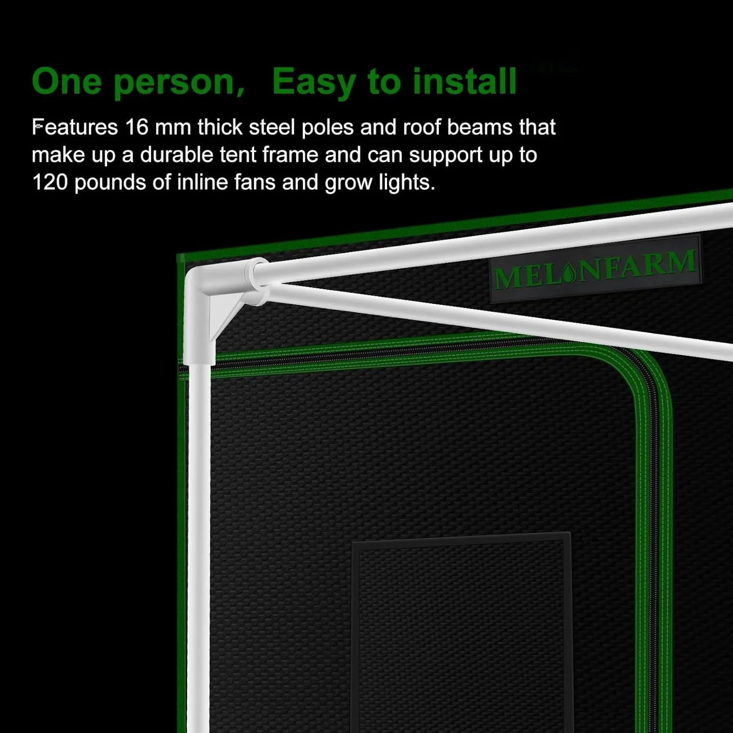 4x4 Grow Tent, 48"x48"x80'' High Reflective 600D Diamond Mylar Canvas with Observation Window and Floor Tray for Plant Growing