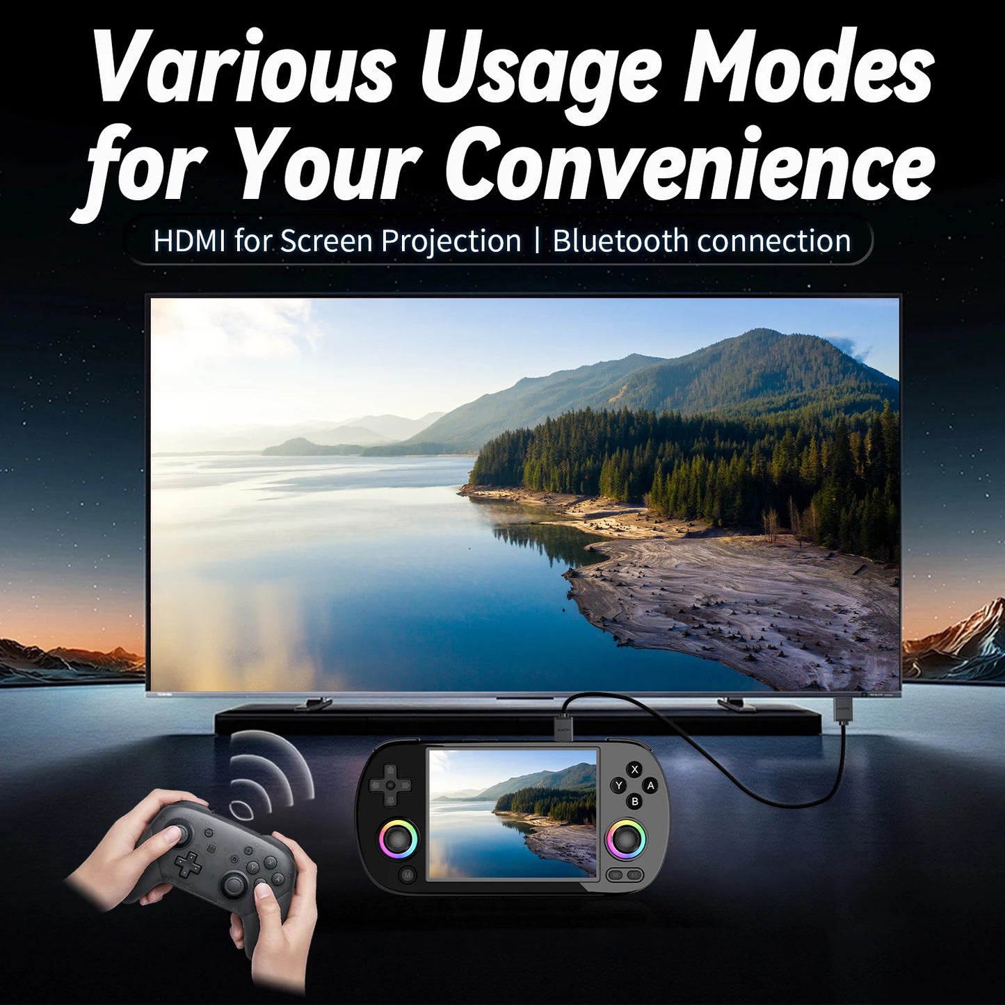 RG40XX H Handheld Game Console - 4.0" IPS Screen, Linux Retro Gaming 5K+ Games, RGB Light | AlluCanFind