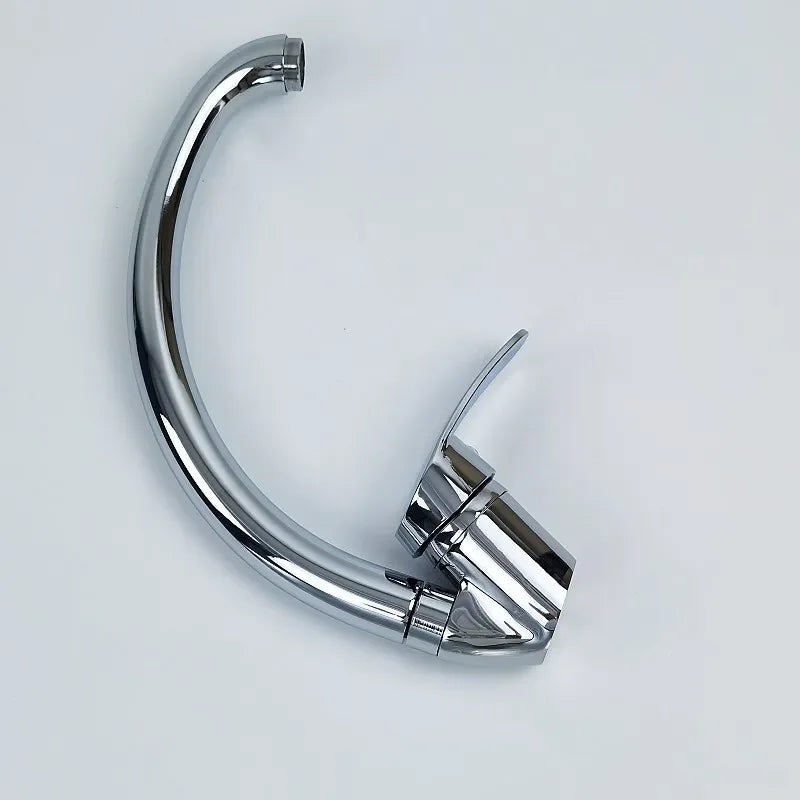 Kitchen Faucet 360° Rotation Household Kitchen Hot and Cold Tap Single Handle Deck Mounted Polished Basin Sink Mixer Tap