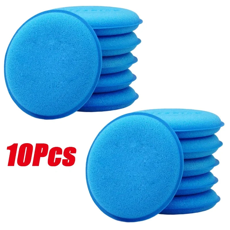 10Pcs Round Car Waxing Polish Wax Foam Sponge High Density Applicator