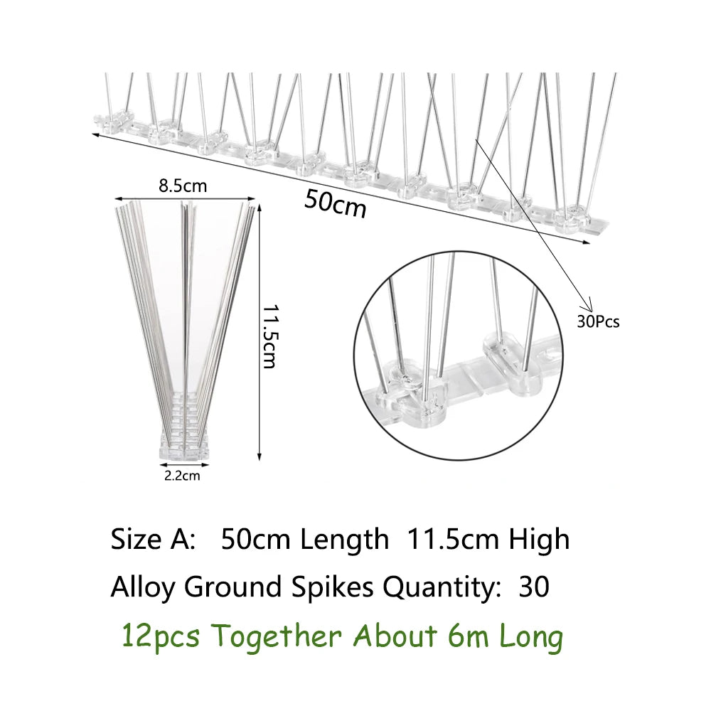 Pigeon Spikes Birds Squirrel Repeller Stainless Steel Garden Fence Roof Balcony Fence Roof Deterrent Nail Kit Tools Pest Control