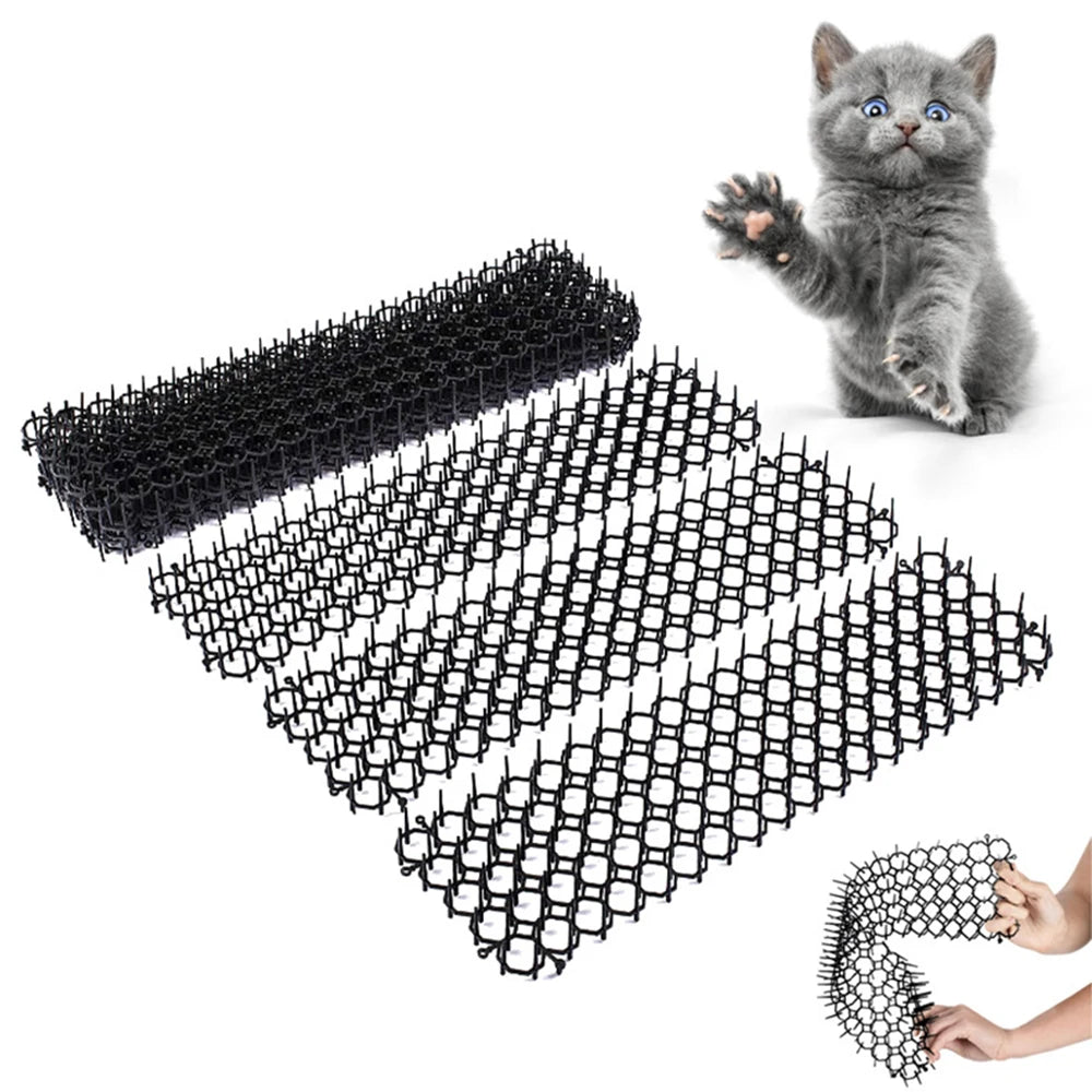 6/10Pcs Garden Prickle Strip Dig Stop Cat Repellent Deterrent Mat Anti-cat Prickle Strips Keep Cat Away Digging Climbing Spike