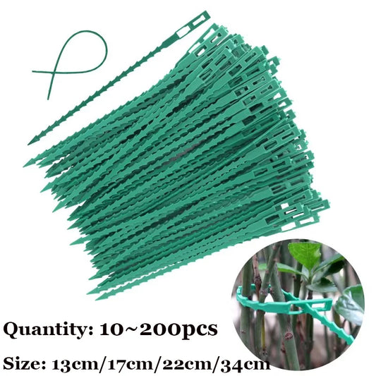 Reusable Garden Cable Ties Plant Vine Tree Shrubs Support Fastener Locking Nylon Adjustable Zipper Cables Ties Organizer Tools