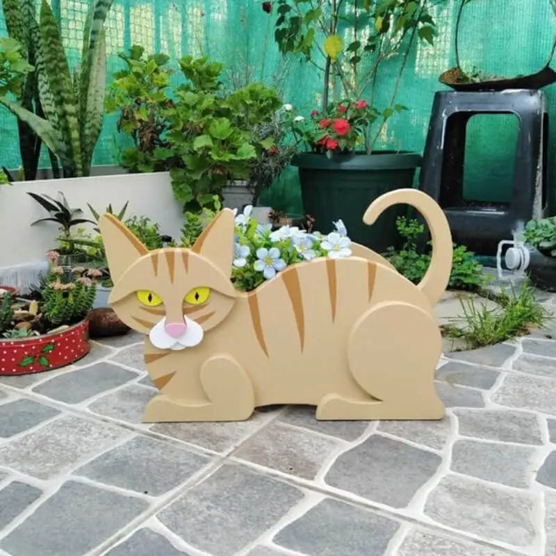DIY Garden Pots Cat Shaped Planter Garden Flower Pot Cat Animal Garden Animal Statue Sculpture Flower Planter Garden Decoration