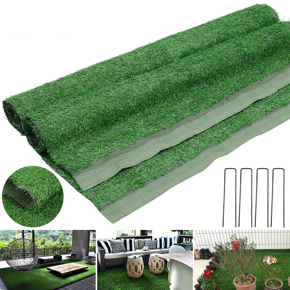 Artificial Turf Grass 1cm Grass Height High Density Realistic Carpet Synthetic Lawn Rug Garden Decor Natural False Grass Rug