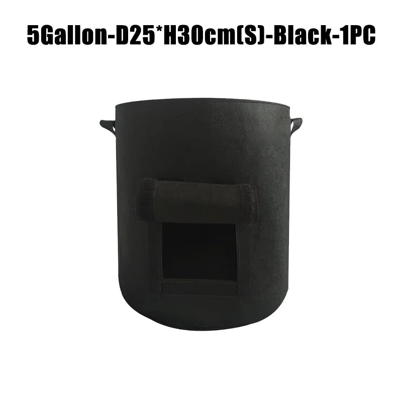 5/10Gallon Felt Plant Grow Bags Nonwoven Fabric Garden Potato Pot Greenhouse Vegetable Growing Bags Moisturizing Vertical Tools