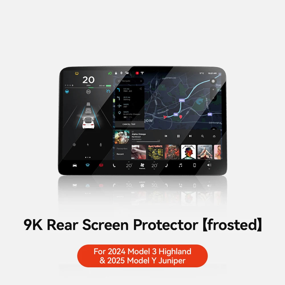 YZ Tempered Glass Film Protector For Tesla Model Y Juniper Model 3 Highland 2024 2025 Rear Row Center Control Screen Protective