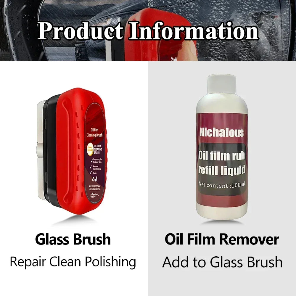 Car Glass Coating & Oil Film Remover Kit | Anti-Fog & Rain-Proof Window Cleaner